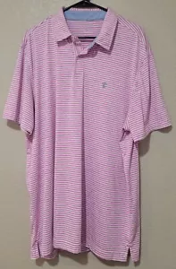 Izod Polo Shirt Mens XL Pink Golf Short Sleeve Stretch Striped Performance Fun - Picture 1 of 6