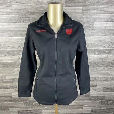 COLUMBIA SPORTSWEAR Wisconsin Badgers Black Soft Shell Jacket Women's Size Small - Image 1 of 4