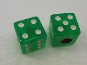 NUEVO TAMAÑO GRANDE 19 MM VERDE/CLARO Tapas de válvula de dados Old School BMX VÁLVULA SCHRADER - Imagen 1 de 3