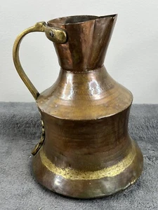 Massive Kupfer Middle Eastern Farm Ewer / Krug Vase handgehämmert Vintage - Bild 1 von 13