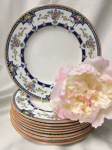 (10) c.1927 Royal Worcester 'Orlando' Blue Band 9.125" LUNCHEON PLATES RdN716134 - Picture 1 of 10