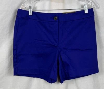 Worthington Modern Fit Womens Chino Shorts Violet pleated back Size 8 93677 New - Image 1 of 4