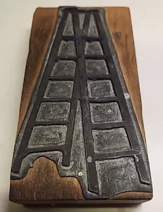 VINTAGE PRINTING LETTERPRESS PRINTERS BLOCK MICHIGAN LADDER CO YPSILANTI 5 - Picture 1 of 5