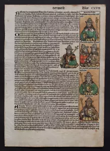 INKUNABEL,SCHEDEL WELTCHRONIK,KOLORIERT,DEUTSCHE AUSGABE BLATT CXVII ,1493,RAR - Picture 1 of 2