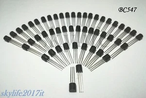 50 pz BC547 BC547B Transistor NPN 0,1A 100mA 45V TO-92 - 50 pezzi BC 547 B - Foto 1 di 1