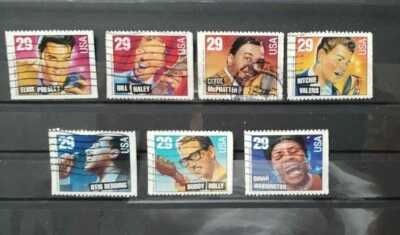 US STAMPS #2731-2737 used 1993 LEGENDS OF AMERICAN MUSIC COMPLETE SET OF 7 - Image 1 of 4