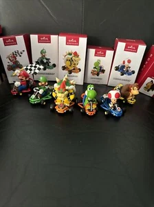 6 Hallmark Mario Kart Nintendo Luigi Bowser Yoshi Toad Donkey Kong Ornaments Set - Picture 1 of 19