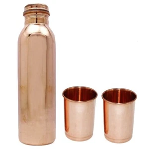 Botella de cobre 100 % puro 2 vasos para beneficios para la salud - Imagen 1 de 5