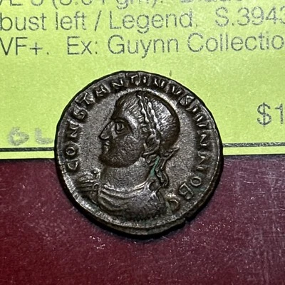 Roman Empire Constantine II 337-340 AD AE3  Bust Left/legend Ex Guynn Collection - Image 1 of 4