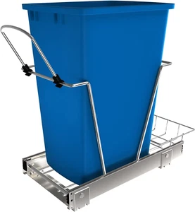 Pullout Trash Can for under Kitchen Cabinets 35 Qt 12 Gallon Garbage Waste Recyl - Picture 1 of 9