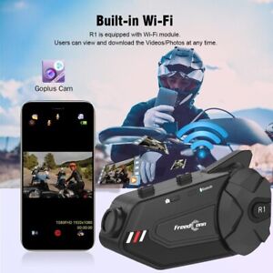 FreedConn R1 PRO Motorradhelm Gegensprechanlage Bluetooth Headset Gegensprechanlage FM 