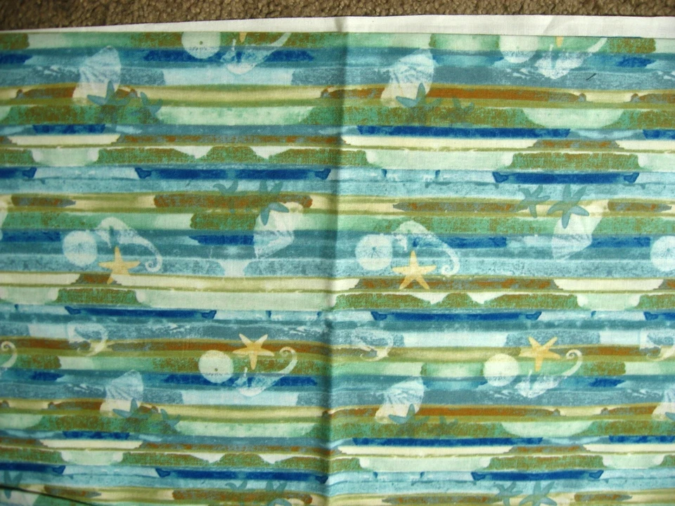 Kathleen Francour Tropical Dreams Seashell Starfish Seahorse Coral Blend Stripe - Image 1 of 1