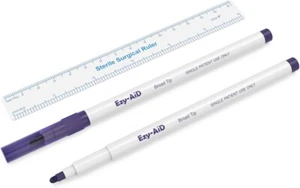 10pk Ezy-Aid STERILE Skin Marker | Gentian Violet Ink, Ruler in Sterile Pack - Picture 1 of 5