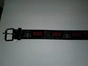 Darth Vader STAR WARS Lucasfilm LTD Black Rubber Boys Belt Silver Toned Buckle - Picture 1 of 4