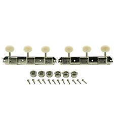 KLUSON 3 On Plate Single Line Tuners For Les Paul Jnr W/ Plastic Buttons Nickel for sale