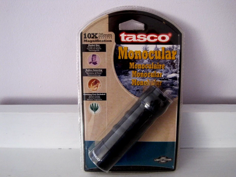 New Tasco Model 568RBD Black 10X Fully Coated Pocket Size Monocular - Image 1 of 4