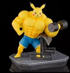Pikachu Macho Muscle Muscle Pokémon Train Gym Bell Figure New Open Box - Picture 1 of 8