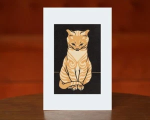 Ginger Cat Illustration Greeting Card | Blank Art Print Card, A5 - Picture 1 of 7