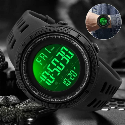 Men Waterproof Digital Sports Watch Military Tactical LED Backlight Wristwatch  - image 1 of 4