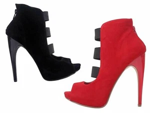 2 Color Zip Open Toe Strappy Ankle High Womens 5” Stilettos High Heels Sandals - Picture 1 of 15