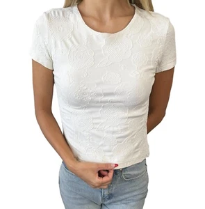 CHANEL Vintage 98P CC Logo T-shirt Top White Camellia Stitch Cotton Rank AB+ - Picture 1 of 12