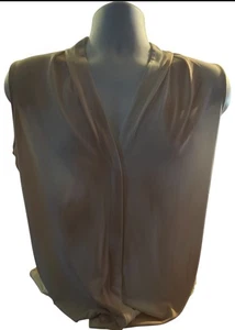 Calvin Klein blouse sleeveless light orange  and white size large - Picture 1 of 4