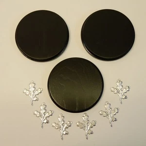 3 Pieza Keilerschilder Af 13 CM Gewaffbrett Redondo Oscuro 6 X Hoja de Roble - Imagen 1 de 10