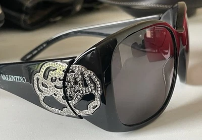 Gafas de sol Valentino vintage raras negras con cristales, principios de la década de 2000, Italia Foto 1 de 4