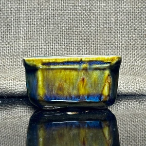 Unique Bonsai pot, handmade , 3 layers of colored glaze,  size 3.2" - Picture 1 of 9