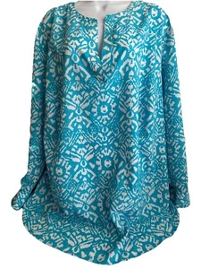 Túnica Lauren Ralph Lauren 100% Poliéster Popover Talla 3X Pequeña Playa Costera - Imagen 1 de 7