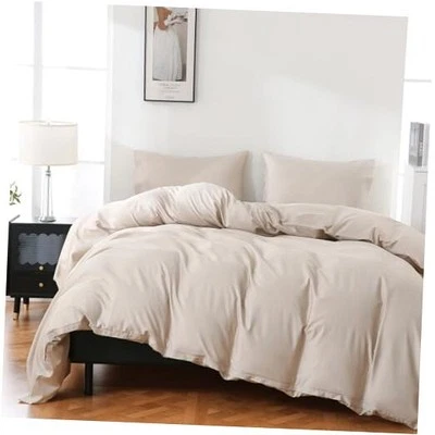 100% Organic Cotton Duvet Cover Size 400 Thread Count Sateen Queen Linen - Image 1 of 4