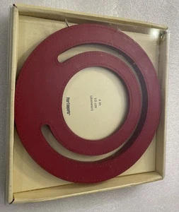 Pier 1 Frame Double Circles Mod Original Box Dark Red Leather Look 4 In i1 New - Picture 1 of 3