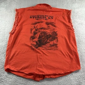 Sturgis Jeansweste Herren XL Orange Cut Off Warnschutz Biker Moto 2008 Eagle - Bild 1 von 11