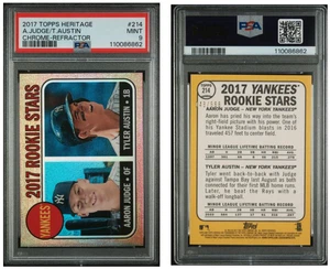 2017 Topps Heritage Chrome Refractor Aaron Judge and T. Austin RARE /568 PSA 9 - Picture 1 of 1