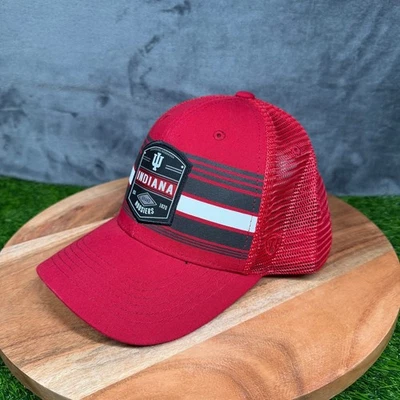 Indiana Hoosiers Top of the World NCAA Red Mesh Trucker Hat Cap Snapback Mens - Image 1 of 4
