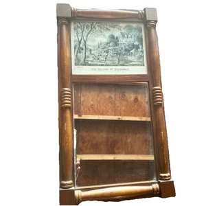VINTAGE Americana FRAMED Currier and Ives the season of blossoms Hardwood Mirror - Picture 1 of 3
