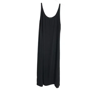 Eileen Fisher Maxikleid Georgette Krepp Damen XL schwarz 100% Seide ärmellos - Bild 1 von 7