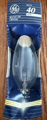 GE Blunt Tip Crystal 40 Watt 12 Pack Clear Light Bulb NOS Candelabra Base - Image 1 of 4