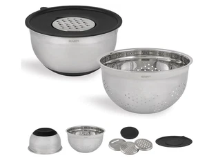 Ruvati 5 quart mixing bowl and colander and graters - 6 piece set -RVA1255 - Picture 1 of 4