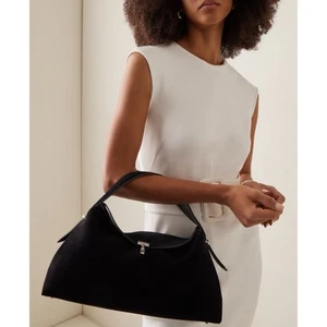 NEU Toteme T Lock Wildleder Top Griff Umhängetasche Tasche schwarz silber Damen $ 1390 - Bild 1 von 16