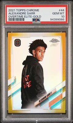 2021 TOPPS CHROME OVERTIME ELITE #44 ALEXANDRE SARR RC GOLD /50 PSA 10 - Image 1 of 2