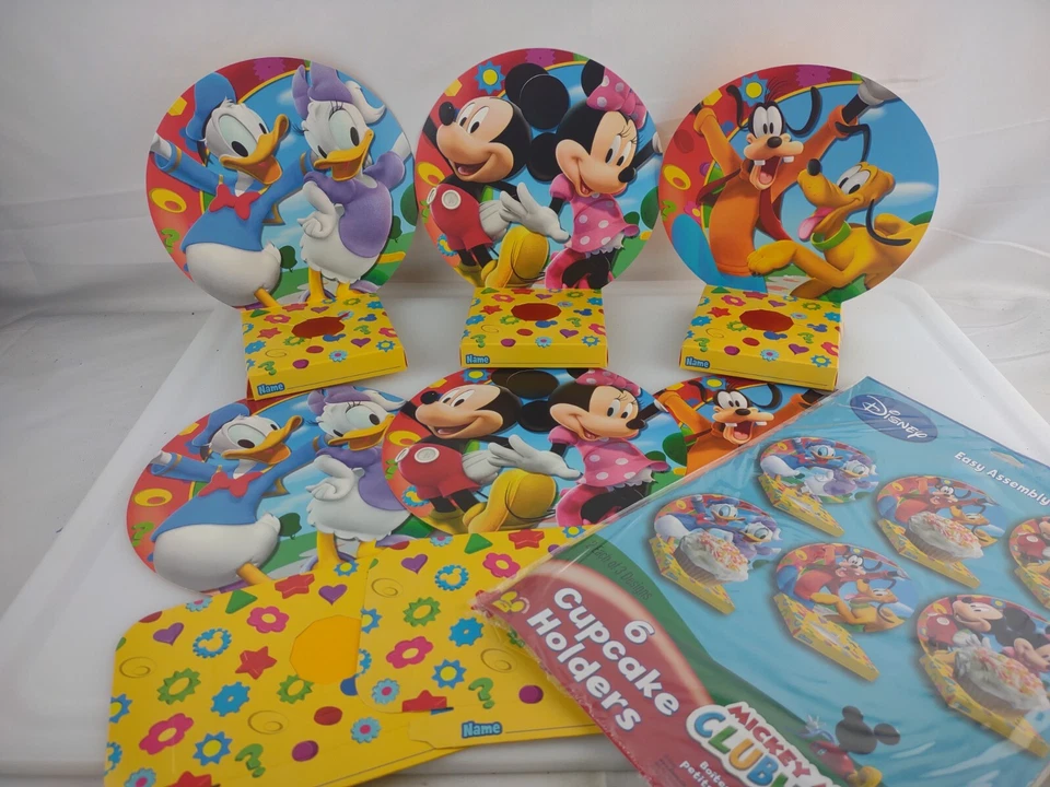 Lot of 6 Disney Mickey Mouse Clubhouse Cupcake Holder Kid's Party - Image 1 of 4
