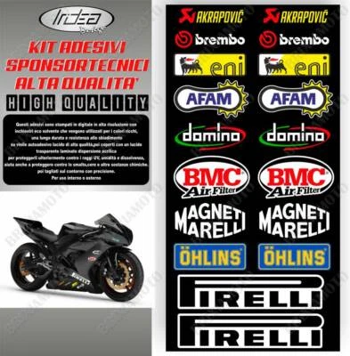 IRIDEA ADESIVI KIT SPONSOR TECNICI MOTO GP SBK PER HONDA DUCATI SUZUKI BMW APRILIA