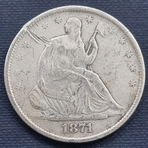 1871 S Seated Liberty Half Dollar 50c Better Grade XF Details #54331 Cover