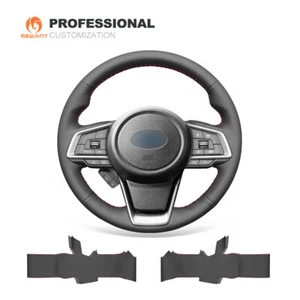 Fundas de cuero negro para el volante del coche para Subaru Forester Ascent Crosstrek Impreza - Imagen 1 de 10