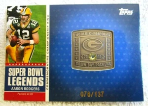 Aaron Rodgers 2011 Topps XLV Super Bowl Legends Medallion Card#/137!Packers QB  - Picture 1 of 3