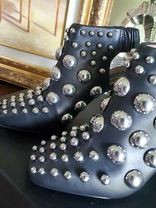 Alexander Wang RTW Ellery Stiefel Pumps Schuh Napa Leder Nieten $ 11125 6 Slingback - Bild 1 von 18