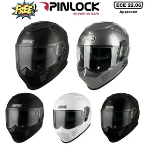 Simpson Venom Bandit Full Face Motorcycle Motorbike Helmet Black White New - Picture 1 of 51