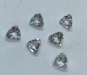 Piedra preciosa natural suelta AAA facetada corte trillón de topacio blanco para joyas surtidas - Imagen 1 de 24