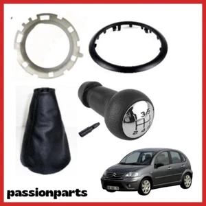 KIT 5 PZ CUFFIA + POMELLO + GHIERA + CORNICE LEVA CAMBIO CITROEN C3, 2003-2009 - Foto 1 di 2